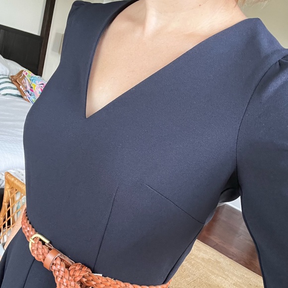 Marine navy fit and flare dress - Picture 2 of 12